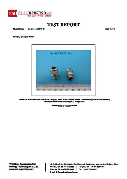 중국 ZHEJIANG HONGXIANG CONNECTOR MANUFACTURING CO.,LTD. 인증